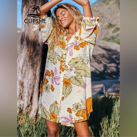 Cupshe Floral Swim Coverup - Picture 1 of 14